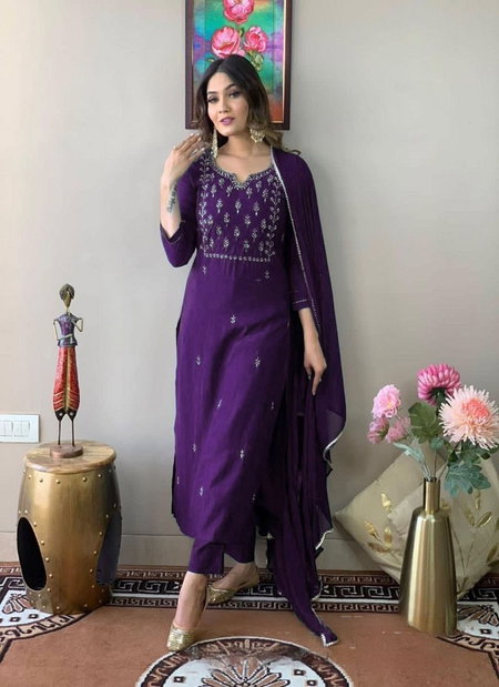 Kajal By Nsf Cotton Blend Kurta With Pant Dupatta Set Wholesale In India